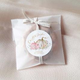 Adesivo Redondo Aniversário da Nossa Pequena Menina Abóbora