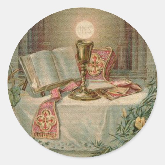 Adesivo Redondo Aniversário da Ordenação do Padre (Frente)