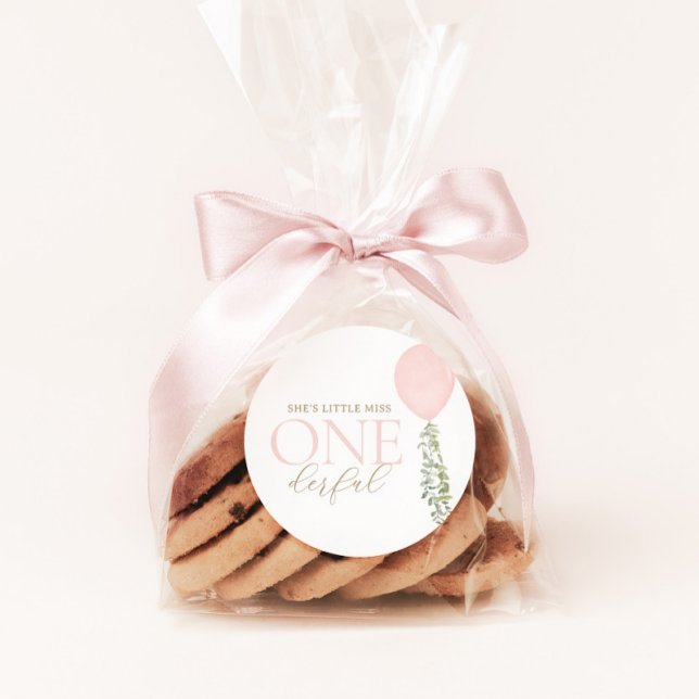 Adesivo Redondo Aniversário da Pequena Senhorita Onelinda Balão Ro (Criador carregado)