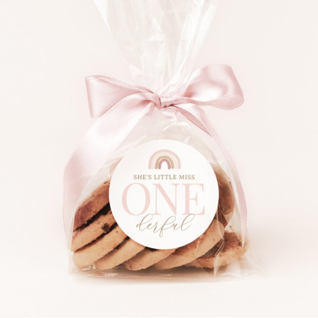 Adesivo Redondo Aniversário da Pequena Senhorita Onelinda Boho Rai (Criador carregado)