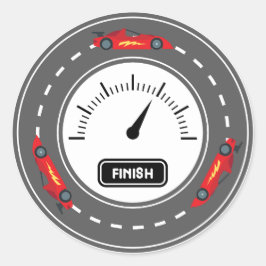 Adesivo Redondo Aniversário da pista de corrida de automóveis