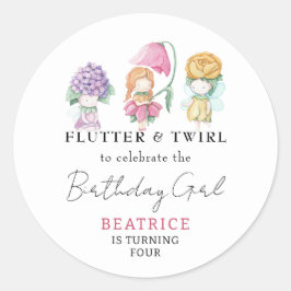 Adesivo Redondo Aniversário da primavera Summer Floral Little Fair