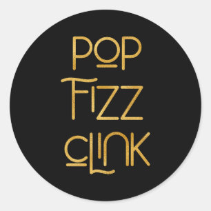 Adesivo Redondo Aniversário da Tipografia Elegante do pop Fizz Cli