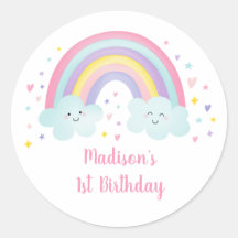 Aniversário das Nuvens do Arco-Íris de Pastel Boni