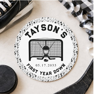Adesivo Redondo Aniversário de 1º Ano de Hockey First Year Down Pa