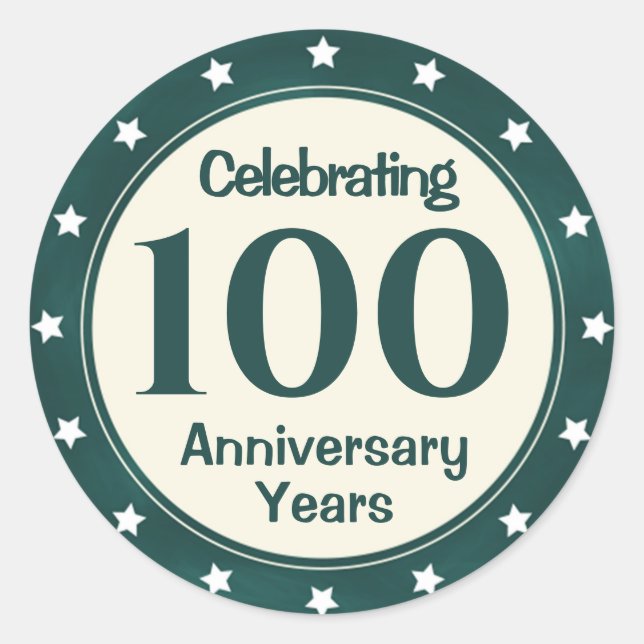 Adesivo Redondo Aniversário de 100 Anos (Frente)