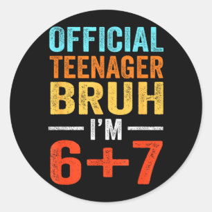 Adesivo Redondo Aniversário de 13 anos Meninos Adolescente Engraça