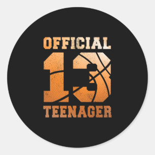 Adesivo Redondo Aniversário de 13 anos Sketll Oficial Adolescente