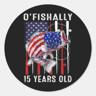 Adesivo Redondo Aniversário de 15 Anos dos Miúdos O'fishally 15º A