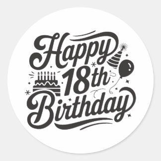 Adesivo Redondo Aniversário de 18 anos
