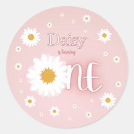 Adesivo Redondo Aniversário de 1 ano da Daisy