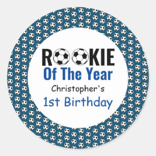 Adesivo Redondo Aniversário de 1 ano do Rookie Soccer