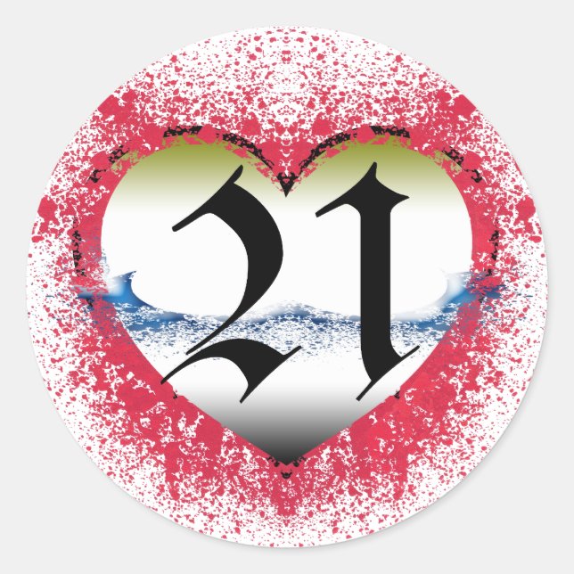 Adesivo Redondo Aniversário de 21 anos (Frente)