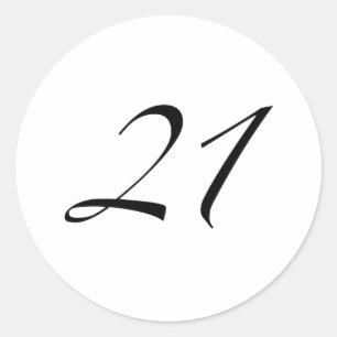 Adesivo Redondo Aniversário de 21 anos