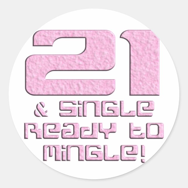 Adesivo Redondo Aniversário de 21 anos (Frente)