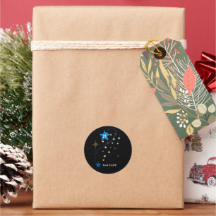 Adesivo Redondo aniversário de 21 anos Azul e Preto Personalizado