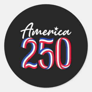 Adesivo Redondo Aniversário de 250 anos da América Bandeira dos EU