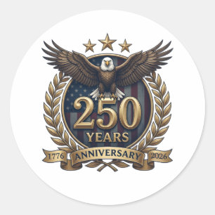 Adesivo Redondo Aniversário de 250 Anos da Independência Americana