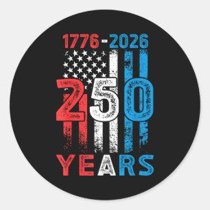 Adesivo Redondo Aniversário de 250 anos do Usa 4 de julho 250 anos