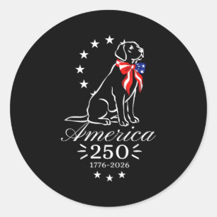 Adesivo Redondo aniversário de 250 anos labrador retriever américa