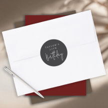 Aniversário de 25 anos Simples Minimalista Preta