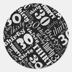 Adesivo Redondo aniversário de 30 anos