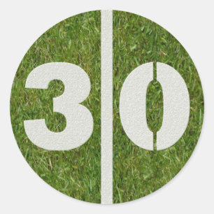 Adesivo Redondo aniversário de 30 anos Yard Football Sticker