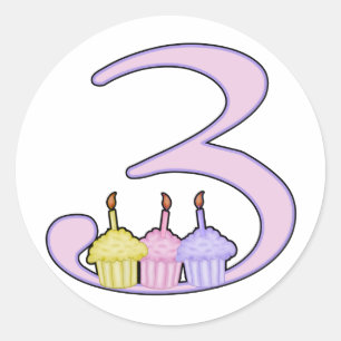 Adesivo Redondo Aniversário de 3 anos