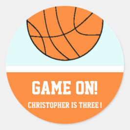 Adesivo Redondo Aniversário de 3 anos de basquetebol
