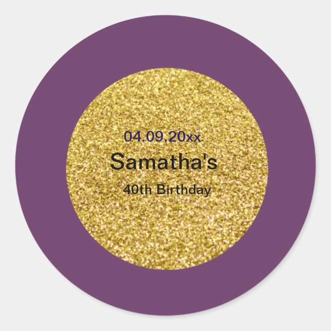 Adesivo Redondo aniversário de 40 anos (Frente)