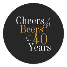 aniversário de 40 anos Cheers e Beers Black Dourad