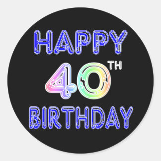 Adesivo Redondo aniversário de 40 anos com fonte Ballon