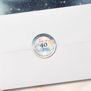 Adesivo Redondo Aniversário de 40 anos do Céu Celestial Planeta Te