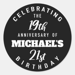 Adesivo Redondo Aniversário de 40 anos engraçado personalizado