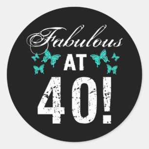 Adesivo Redondo Aniversário de 40 anos fabuloso