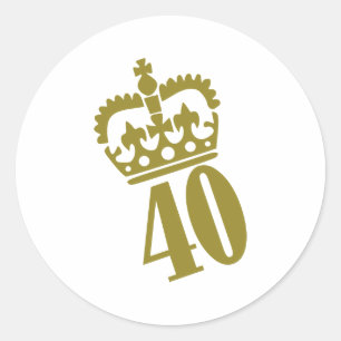 Adesivo Redondo Aniversário de 40 anos - número - quarenta