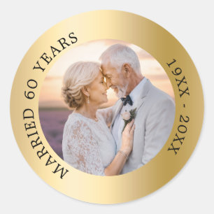 Adesivo Redondo aniversário de 50 anos de casamento dourado foto