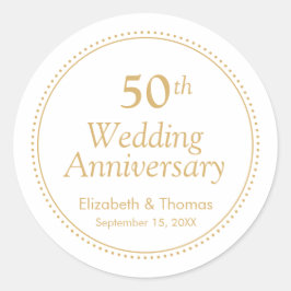 Adesivo Redondo Aniversário de 50 anos de casamento elegante