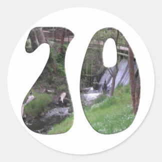Adesivo Redondo Aniversário de 70 anos