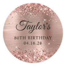 Aniversário de 80 anos em Glittery Rose Gold Foil