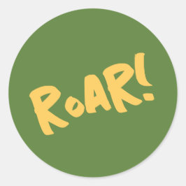 Adesivo Redondo Aniversário de Animais da Festa Roar