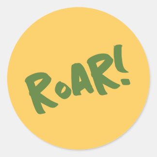 Adesivo Redondo Aniversário de Animais da Festa Roar