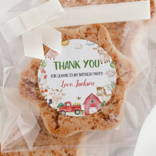 Adesivo Redondo Aniversário de Animais de Criação