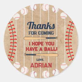 Adesivo Redondo Aniversário de beisebol