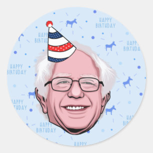 ADESIVO REDONDO ANIVERSÁRIO DE BERNIE SANDERS