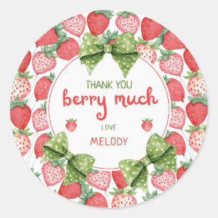 Adesivo Redondo Aniversário de Berry - Obrigada pelo primeiro mora