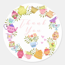 Adesivo Redondo Aniversário de bules e cobaias