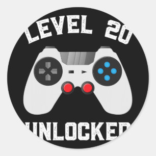 Adesivo Redondo Aniversário de Casamento de 20 Engraçado Desbloque