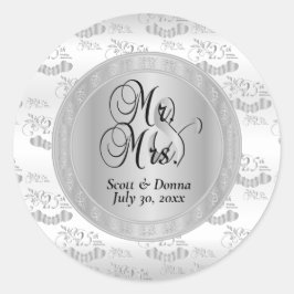 Adesivo Redondo Aniversário de Casamento de 25 Silver