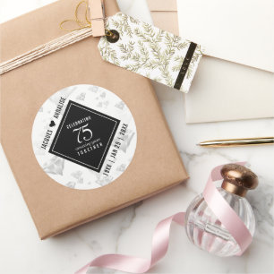 Adesivo Redondo Aniversário de Casamento de Diamante Elegante 75